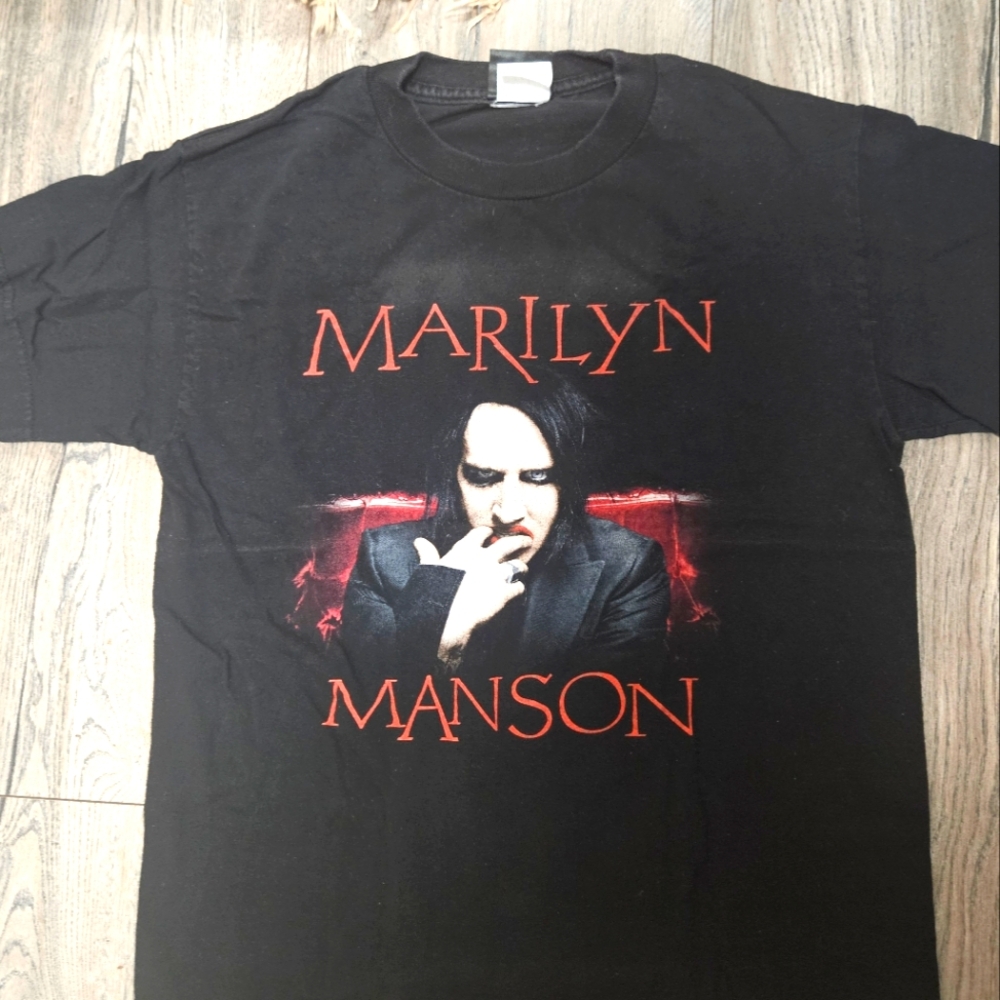 Y2K Vintage Mall Goth Band Shirt Marilyn Manson Giant Brand Youth M Rare